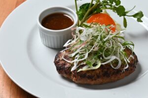 那須乃ヶ原牛と那須三元豚のハンバーグ ジャポネソースと香味野菜添え(ライスorパン付)イメージ